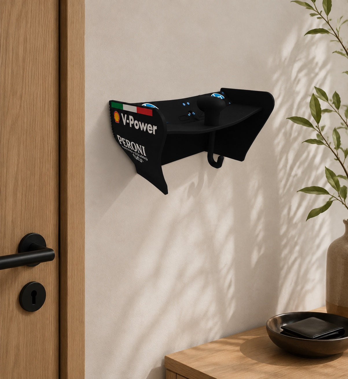 DRS Keyhook mounted by the door with the rear wing closed